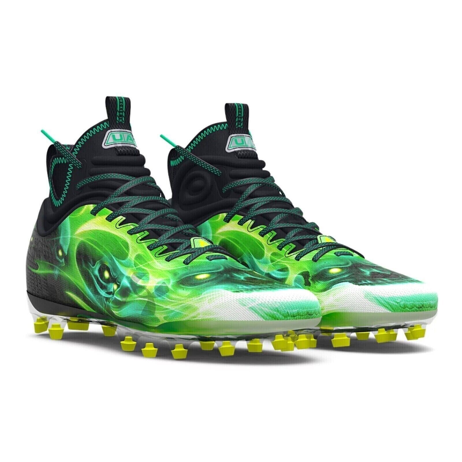 Under Armour UA Spotlight Lux MC LE Slime Green Mens Football Cleats Size 11.5