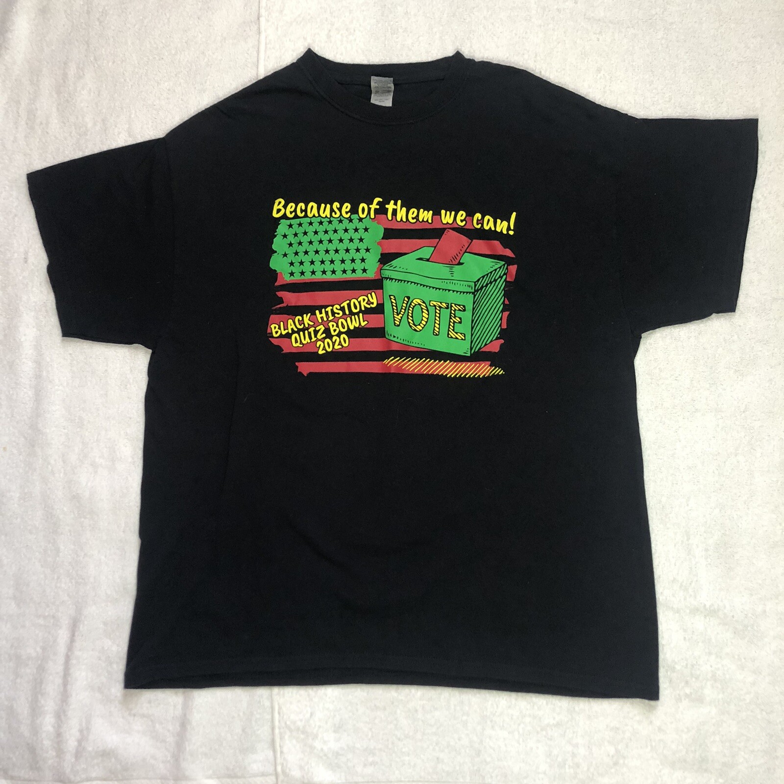 Black History Size XL T-Shirt Quiz Bowl Dallas Elementary 2 Sided Graphic