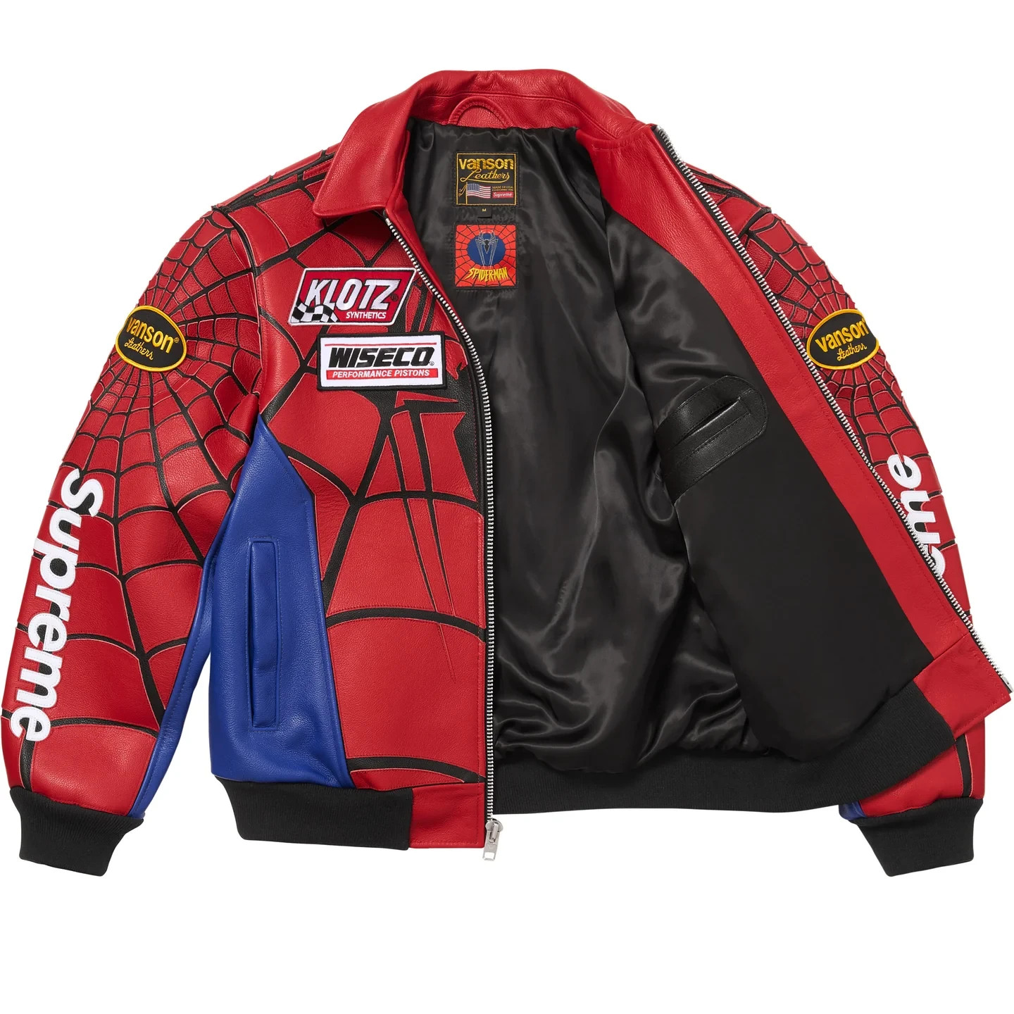 CONFIRMED ORDER – Supreme X Vanson Leathers Spider-Man Jacket Multicolor XLARGE