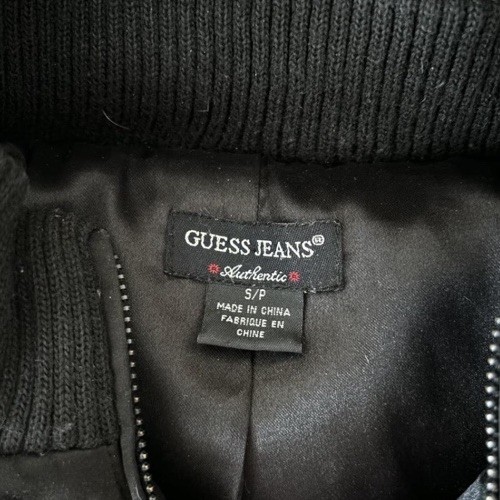GUESS JEANS Women’s Black Hooded Puffer Vest Faux Fur Trim Full Zip S/M