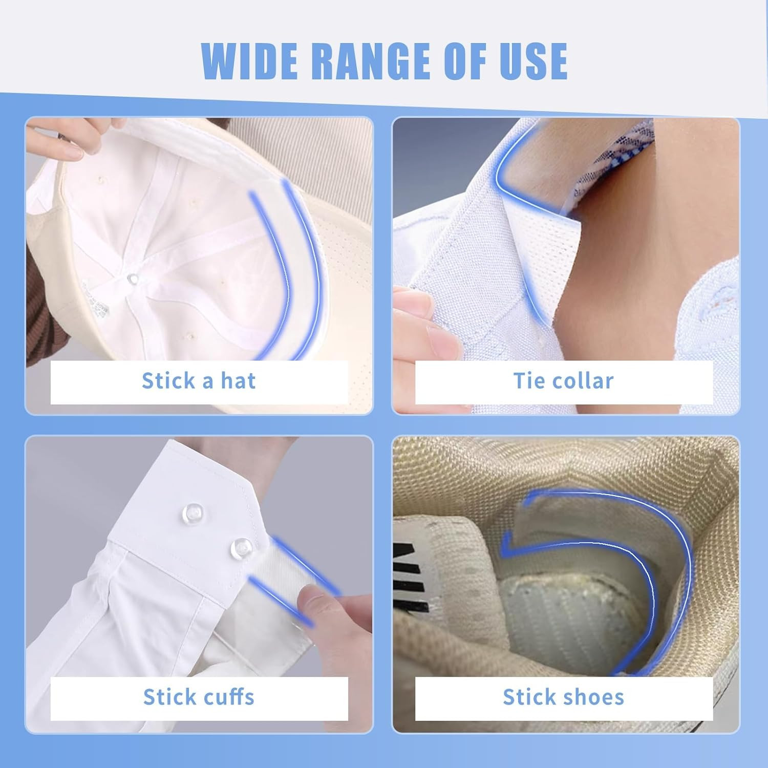 Hat Sweat Liner 100 Pack Hat Liners Sweat Protection Self Adhesive Hat Disposabl