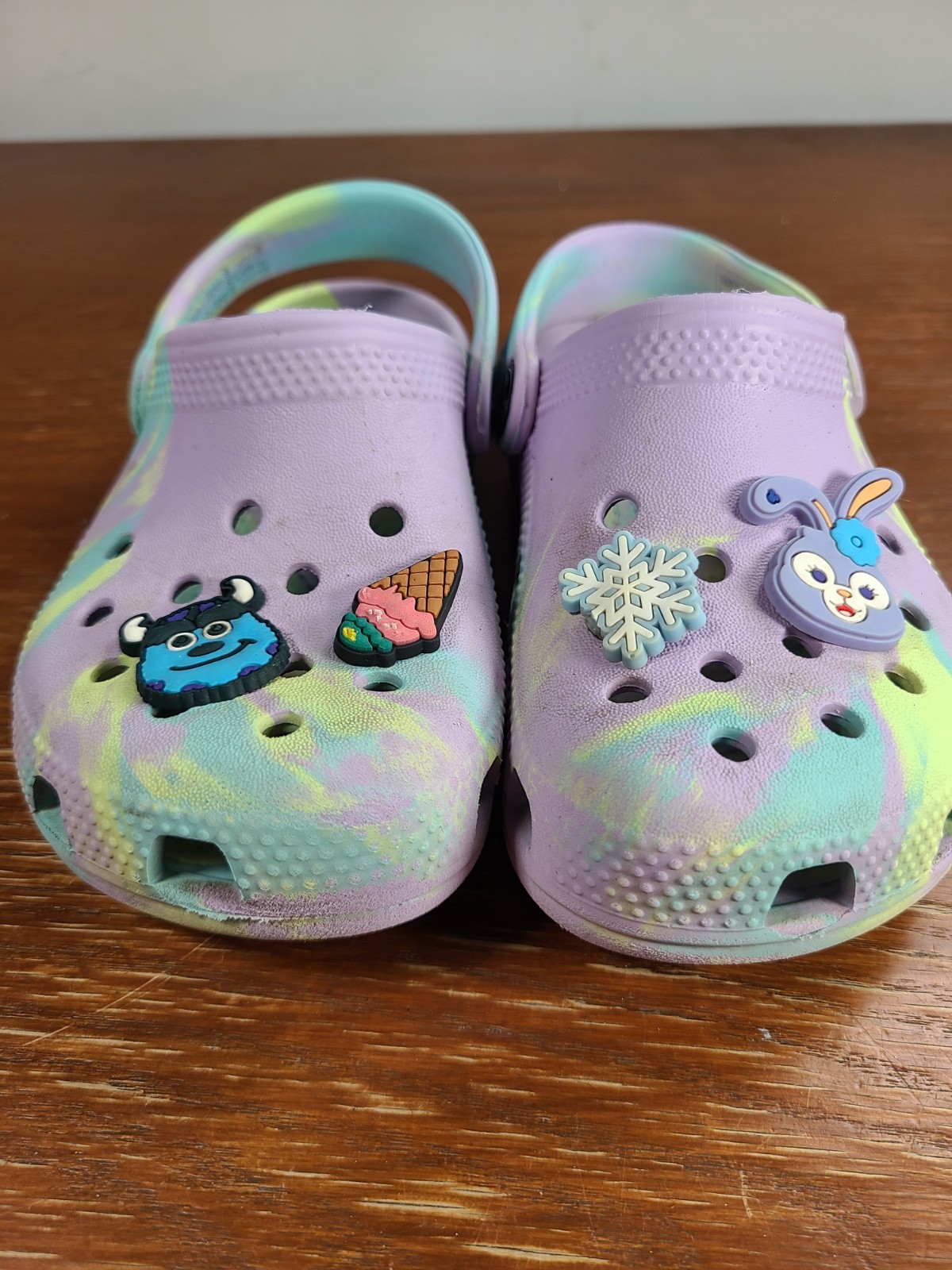 Crocs Classic Purple Marbled Clog Slide Sandals Kids Size C11