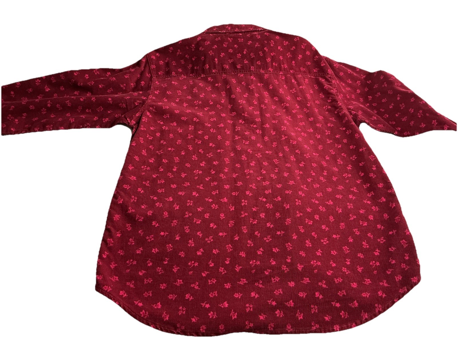Winnie The Pooh Women’s Burgundy Corduroy Embroidered Button Shirt Medium NWT