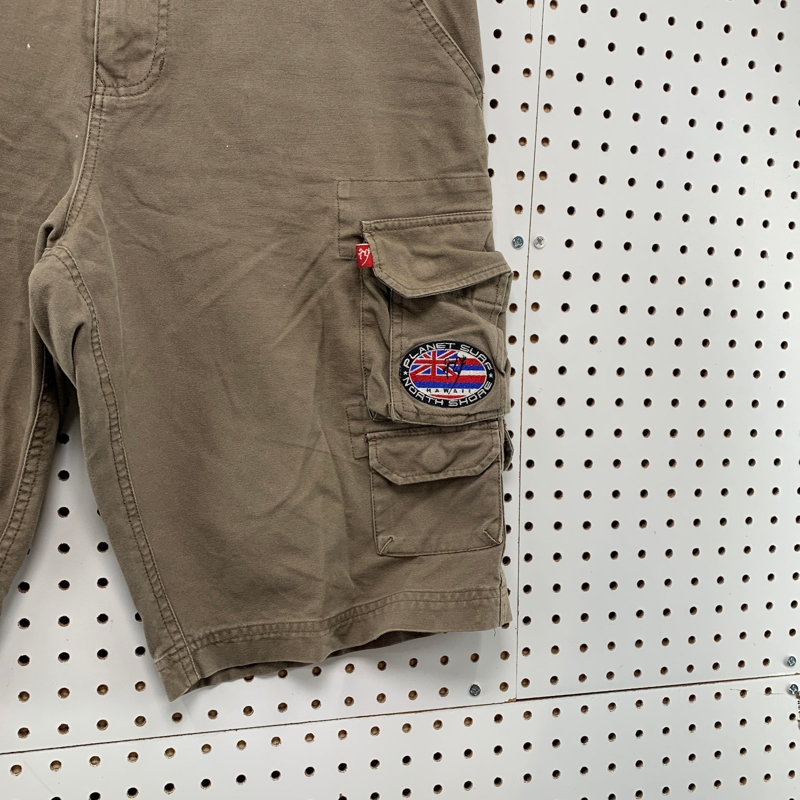 Vintage Planet Surf Cargo Khaki Shorts Mens 33×13 Surf Beach Brown Utility