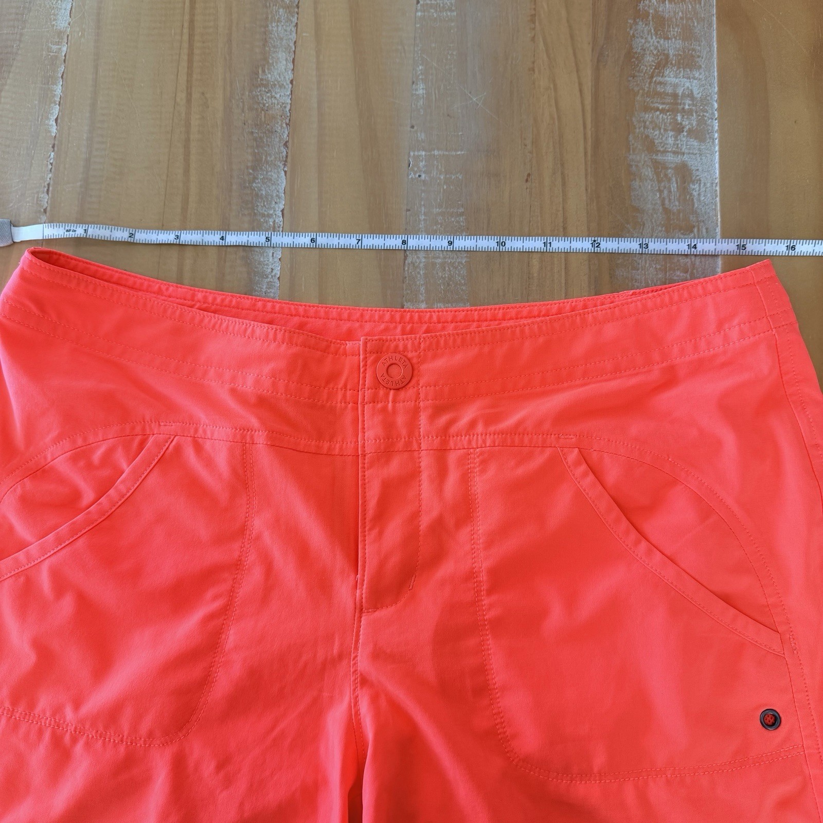 2 Athleta Shorts Magenta Lace Up Board & Orange Snap Closure Shorts Sporty