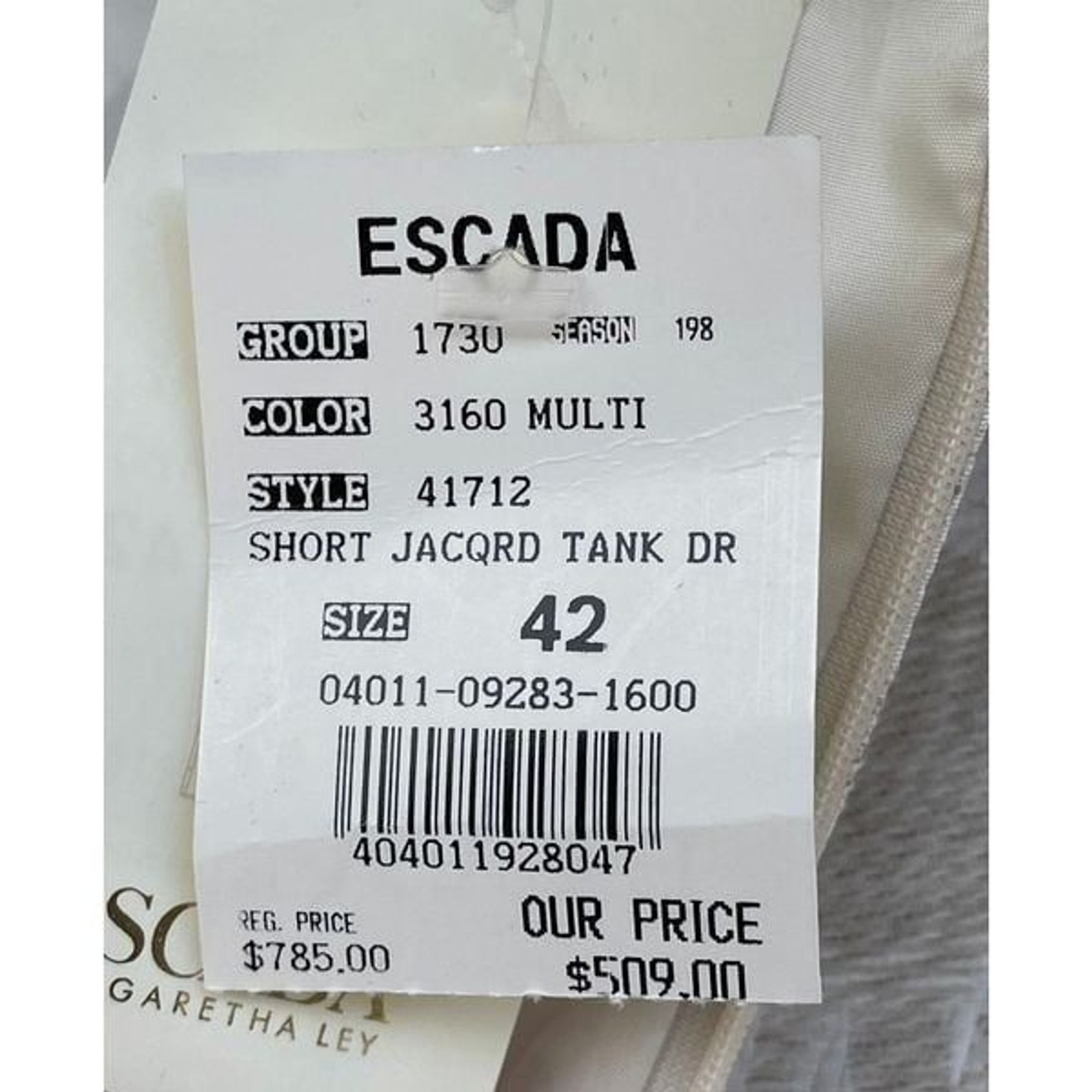 ESCADA KLEID JACQUARD SLEEVELESS SHIFT DRESS 42