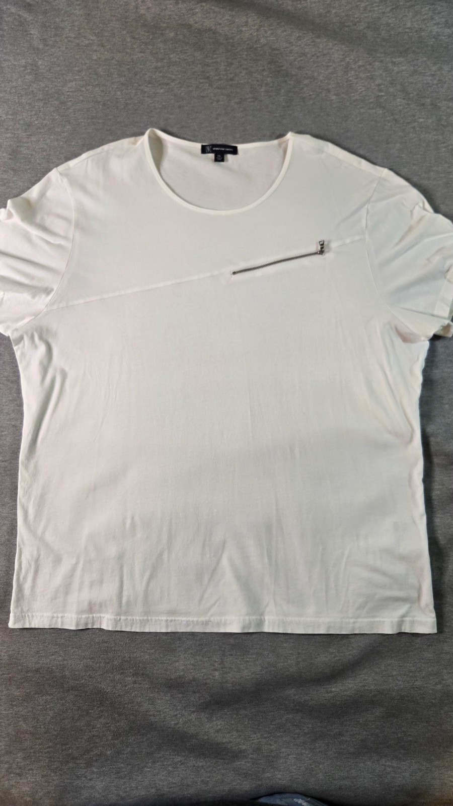 I.N.C International Concepts Women’s XXL White Scoop Neck Cotton Tee Zipper