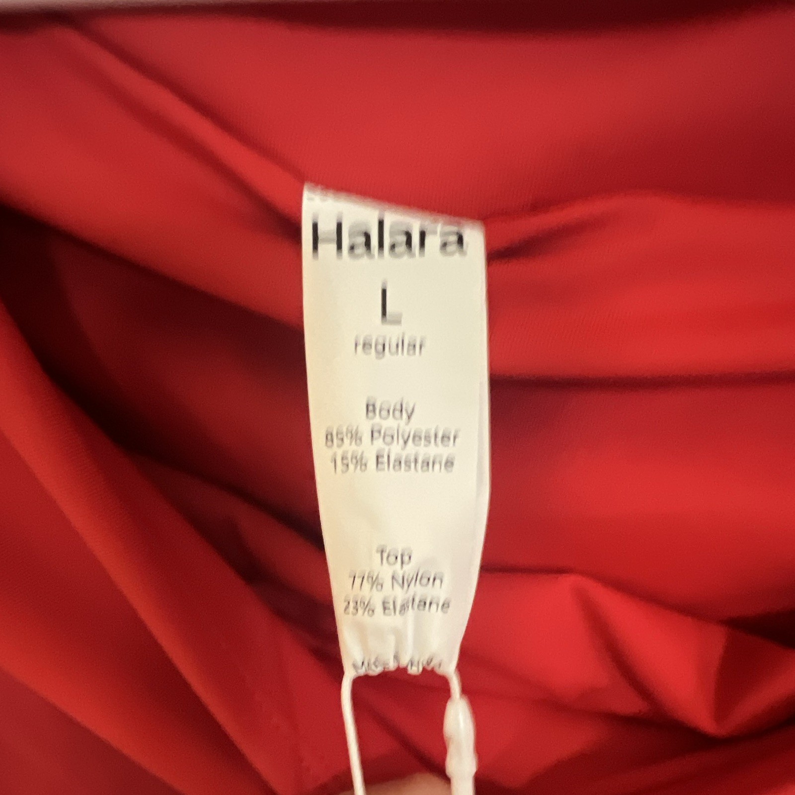Halara Red Solid Breathable Quick Dry Long Sleeve skirt One-Piece Women’s L
