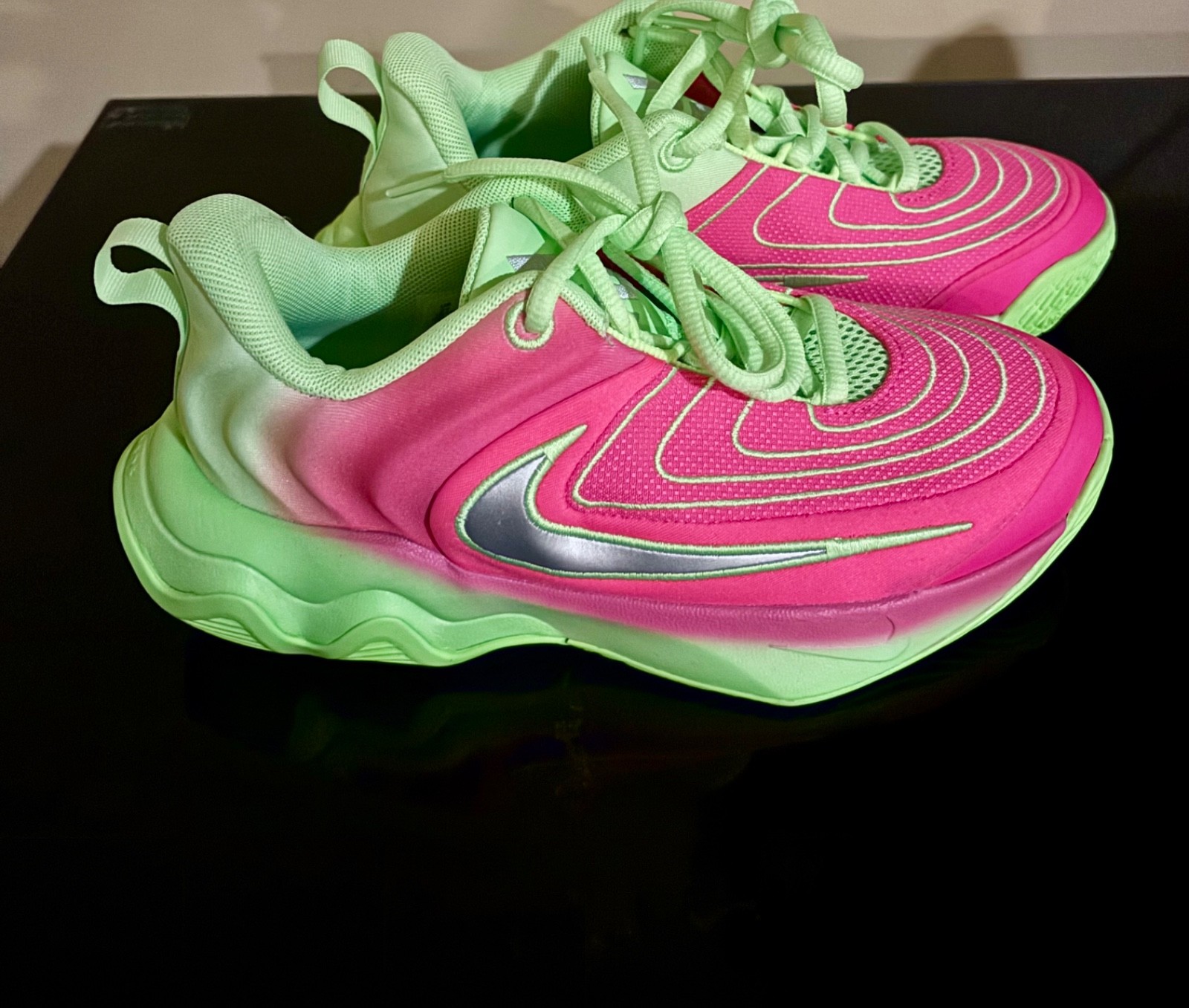 Nike Giannis Immortality 4 Lime Blast/Pink Kids Size 2 (NEW)