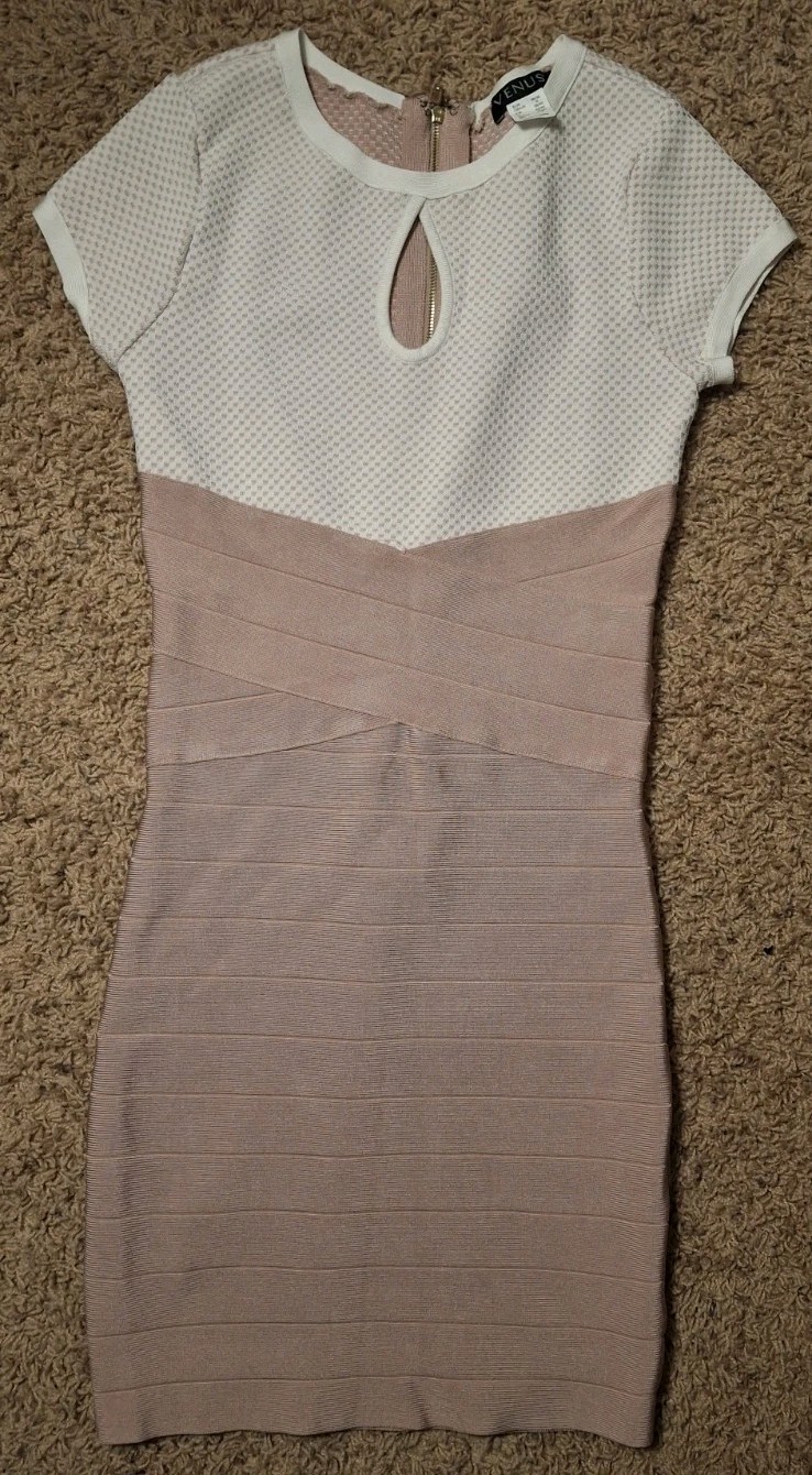 Venus Womens Dress Form Fitting Party Cocktail Formal Wedding Stretch Sz Small