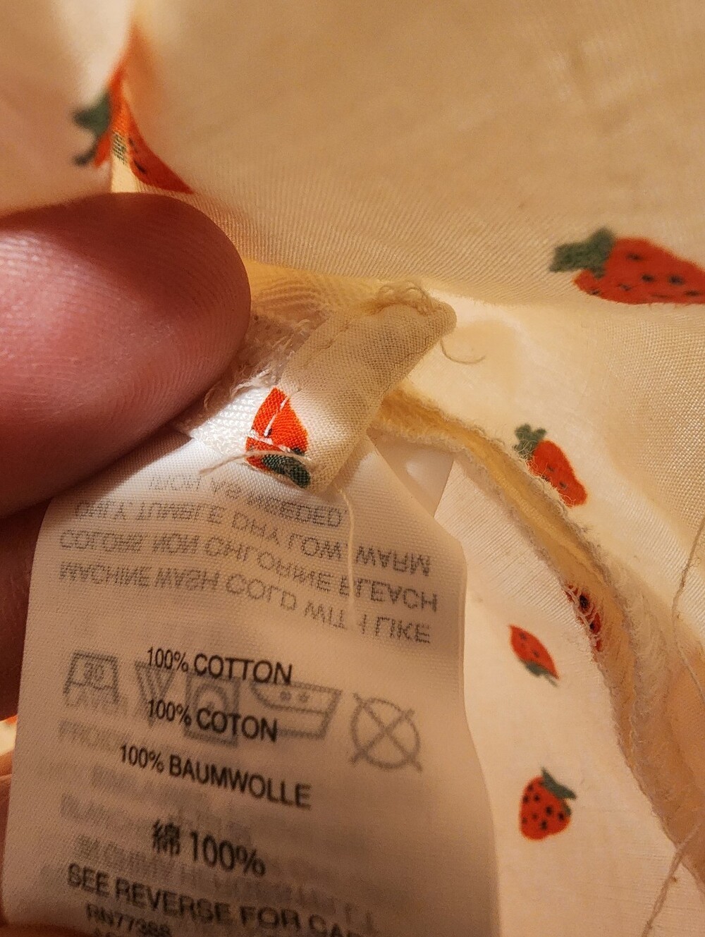 Madewell Strawberry Print Tie Front Cami Tank Top Size 4 Cream Red Cottagecore