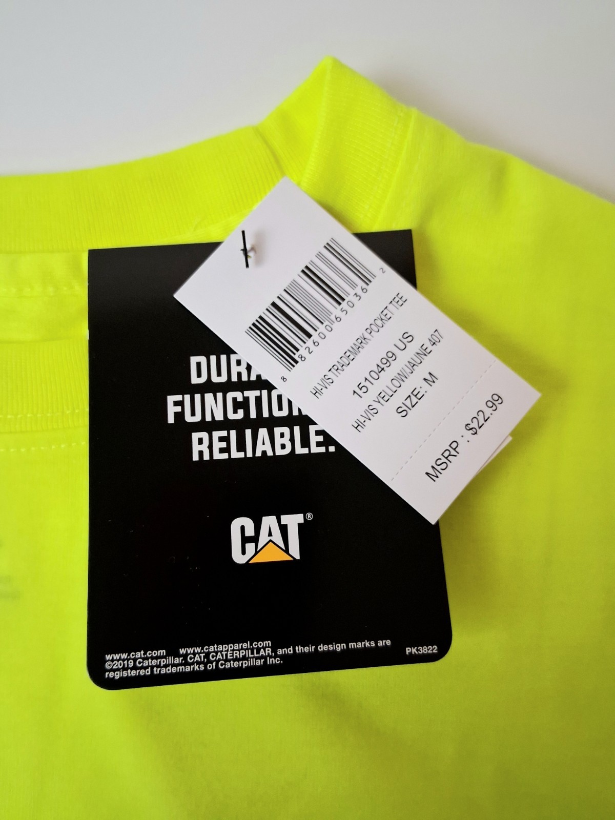 New- 5 Pack Catapiller CAT Trademark Hi-Viz Hi Visibility Tee Shirt Size Medium