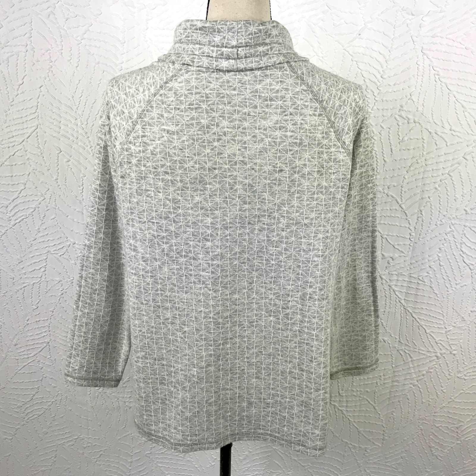 T By Talbots Womens Top Tunic Sweater Sweatshirt M Gray Cowl Neck Drawstring