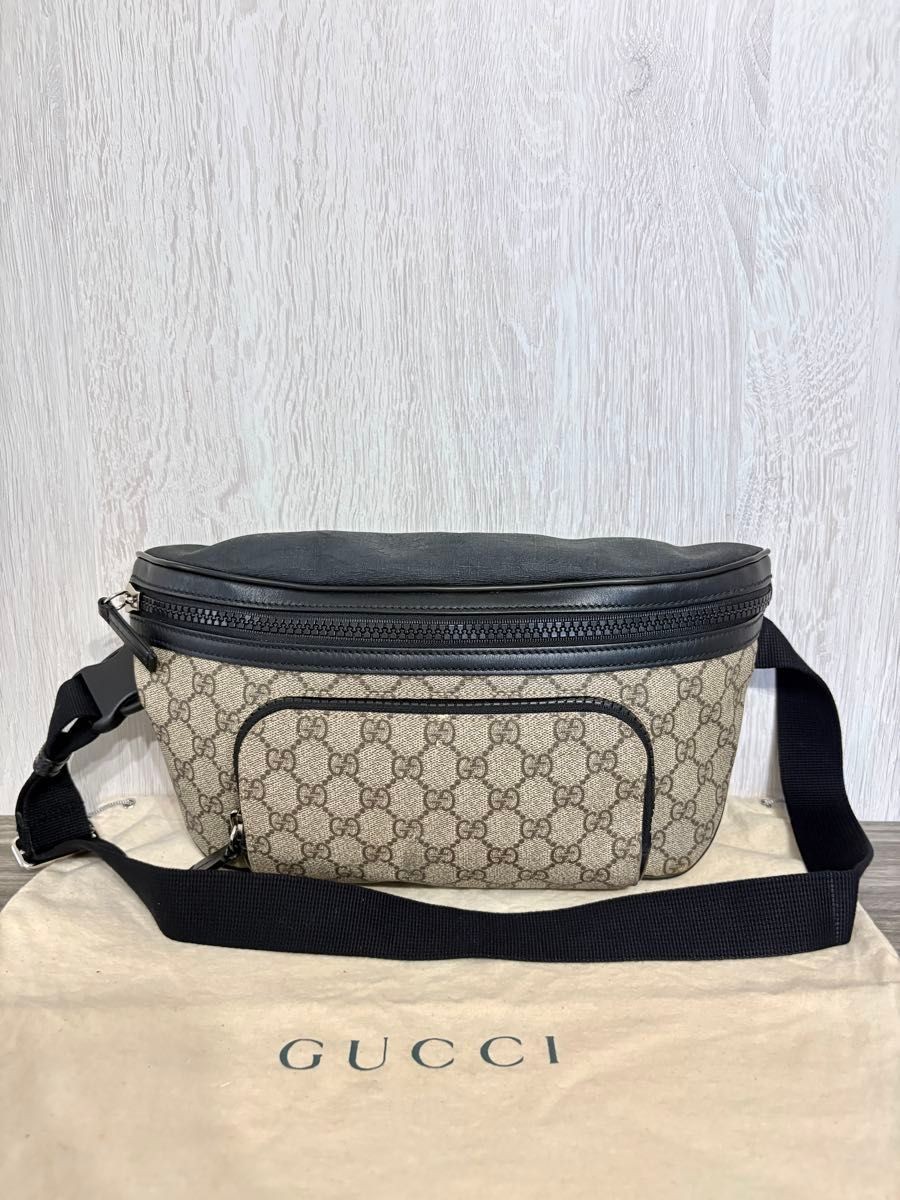 GUCCI Bag: Body Bag 406372 Beige Black W34H18D9cm w/dust bag;