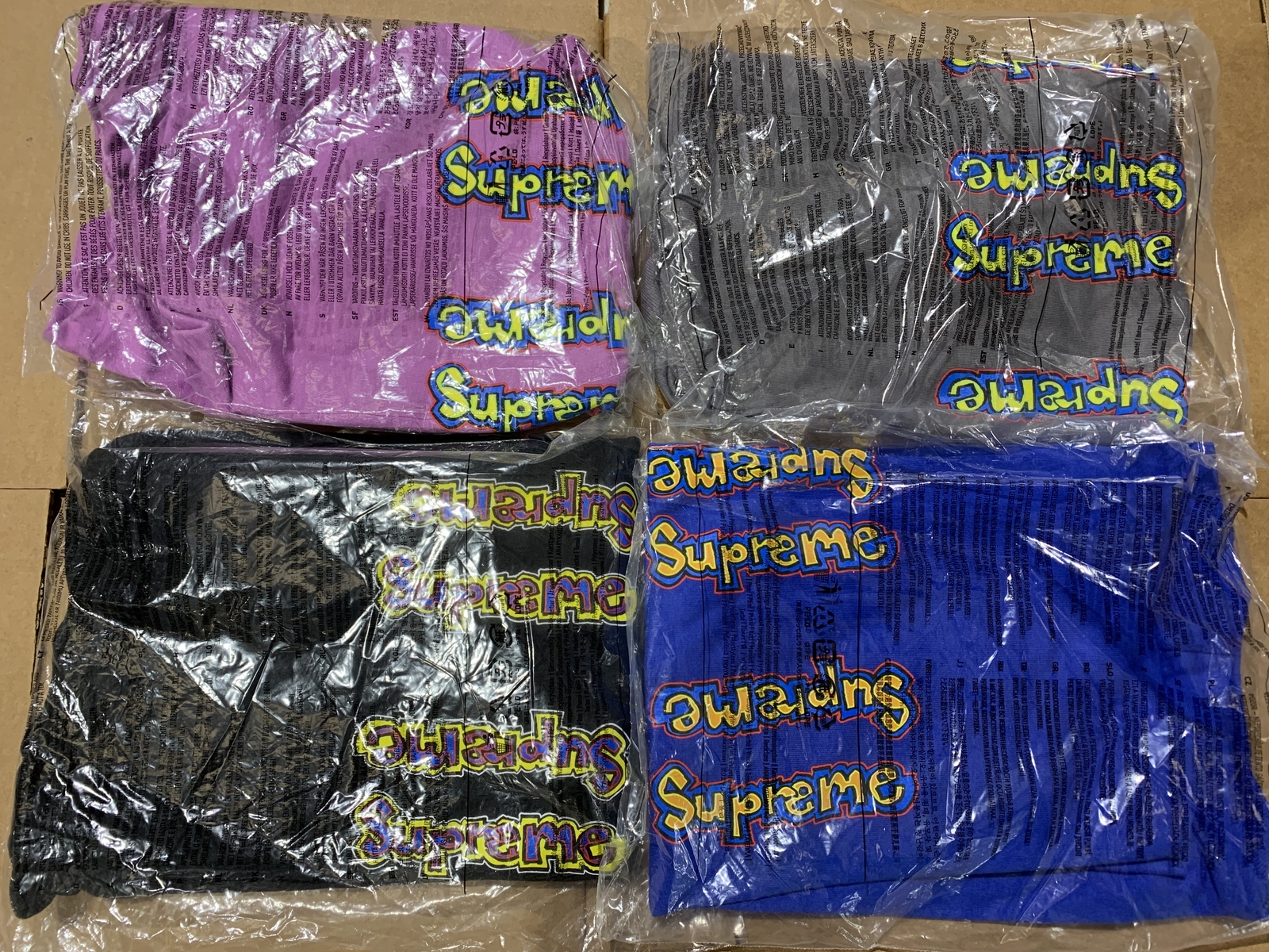 Supreme Gonz Logo Tee Warm Grey Black Royal Light Purple S/S 18