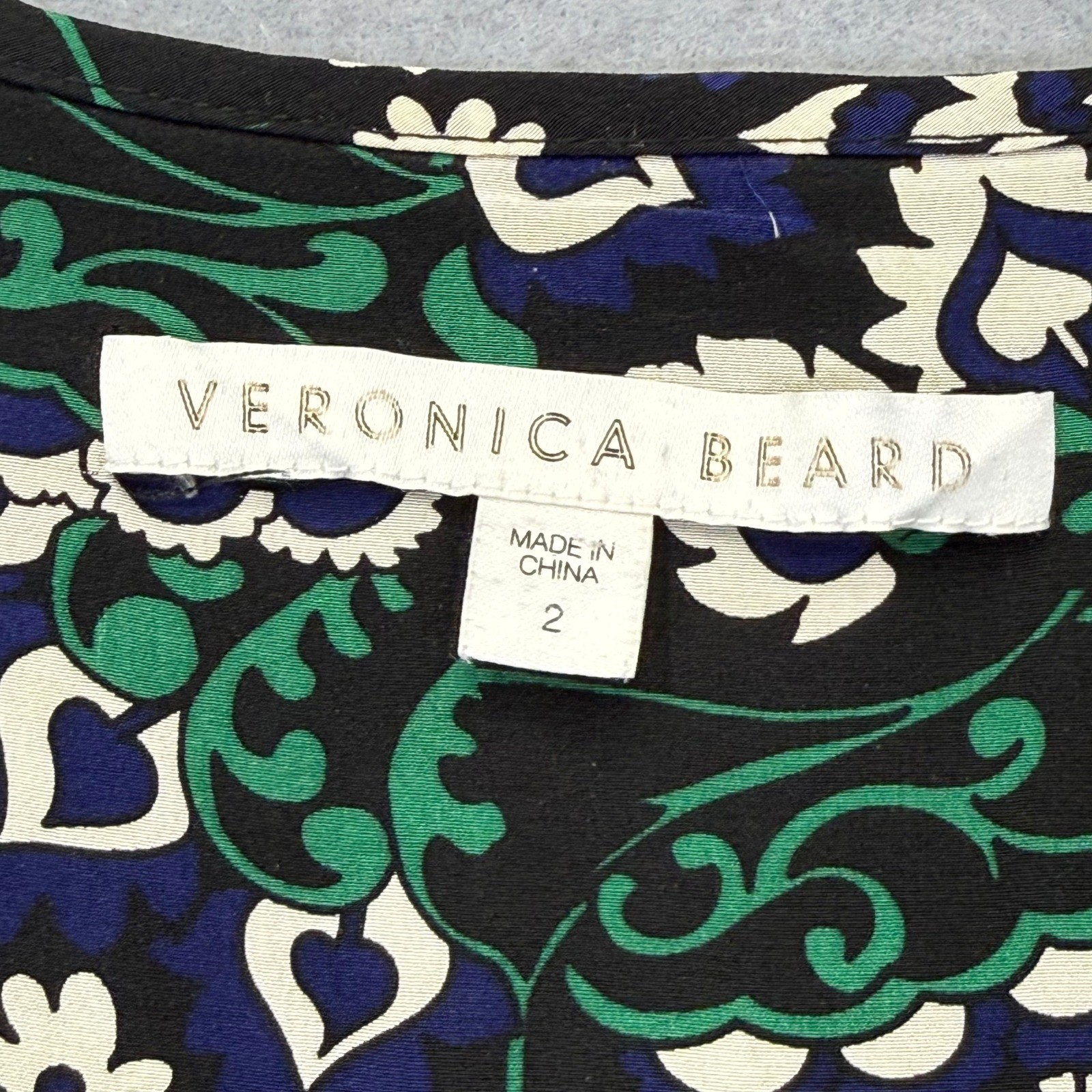 Veronica Beard Womens Silk Floral Paisley Mixed Print Cap Sleeve Blouse Size 2