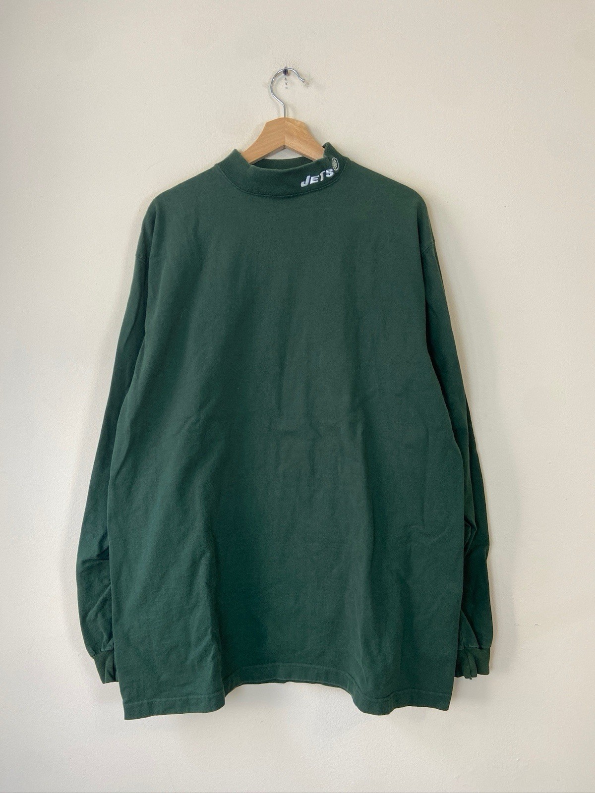 Vintage 90’s Jets NFL Sports Green Long Sleeve Mock Neck – XL