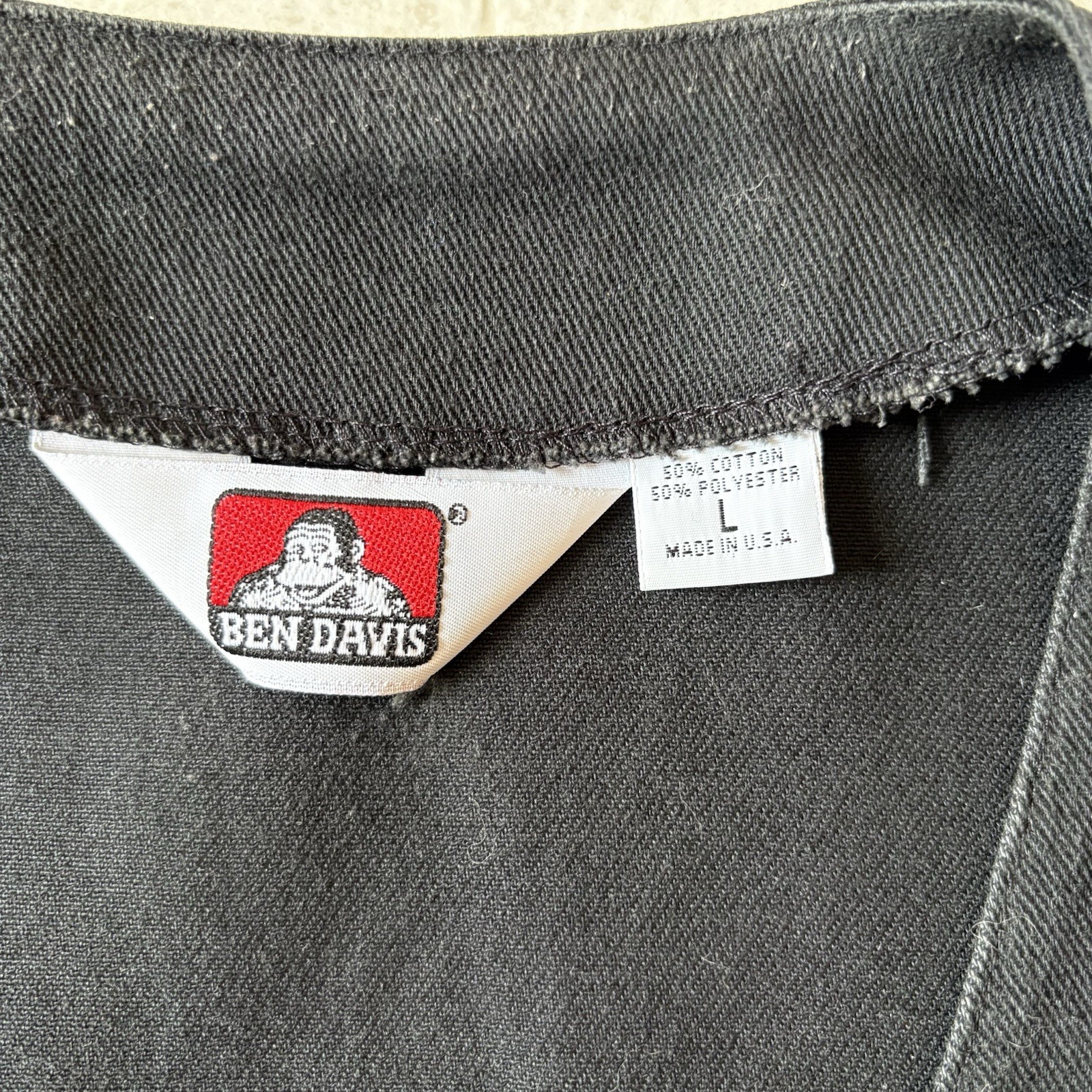 Vtg Ben Davis Cotton Twill Vest Men’s Large Made In USA Workwear Biker Grunge