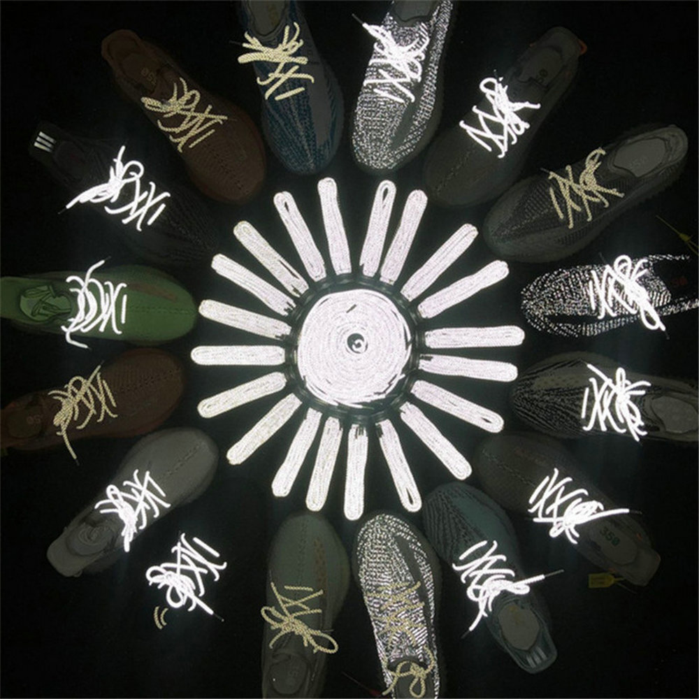 Reflective Round Rope Shoelaces 3M Laces Sneakers Sport Outdoor Climbing Boot
