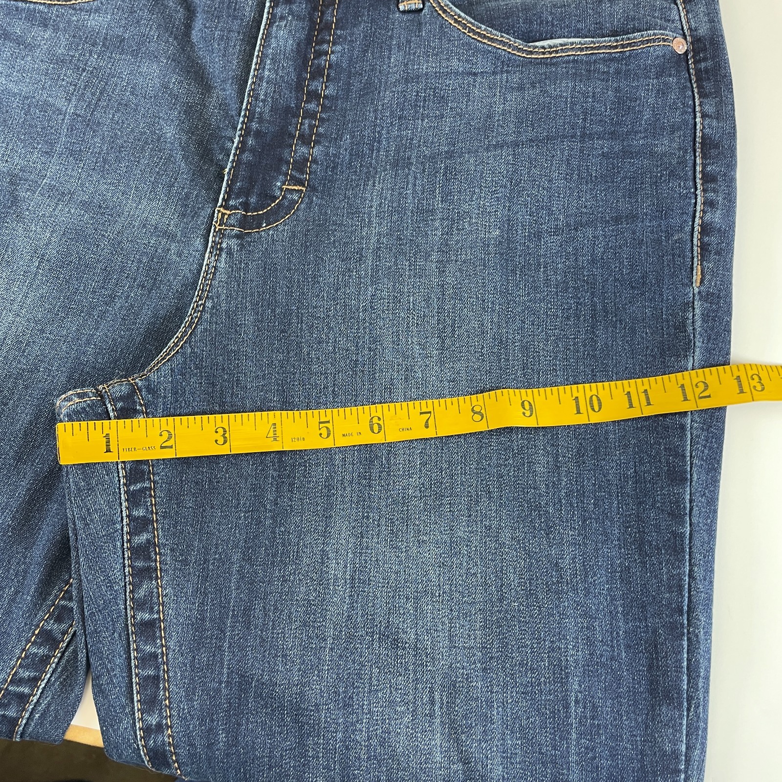 Seven7 Tummyless High Rise Skinny Jeans Womens 16 Avalon Blue Denim Stretch