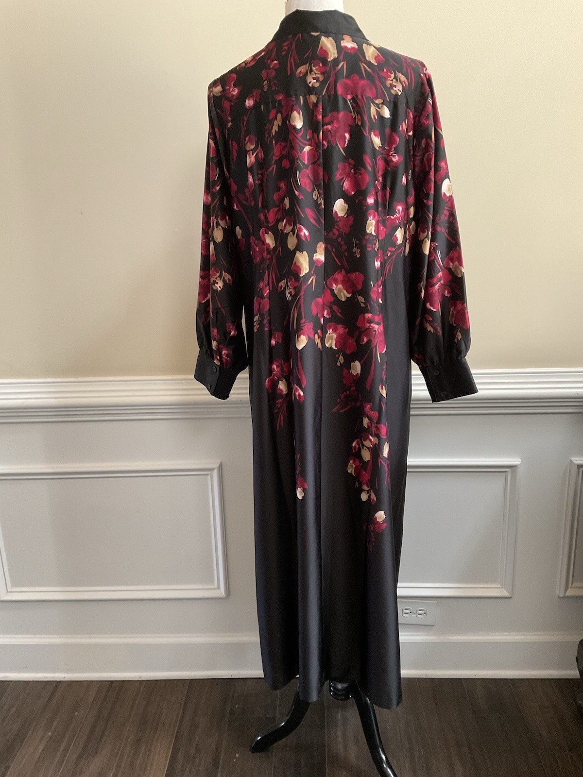 Chicos Plus Size Leaf Print Shirt Dress Long Sleeve Hidden Buttons Size 3.5/18