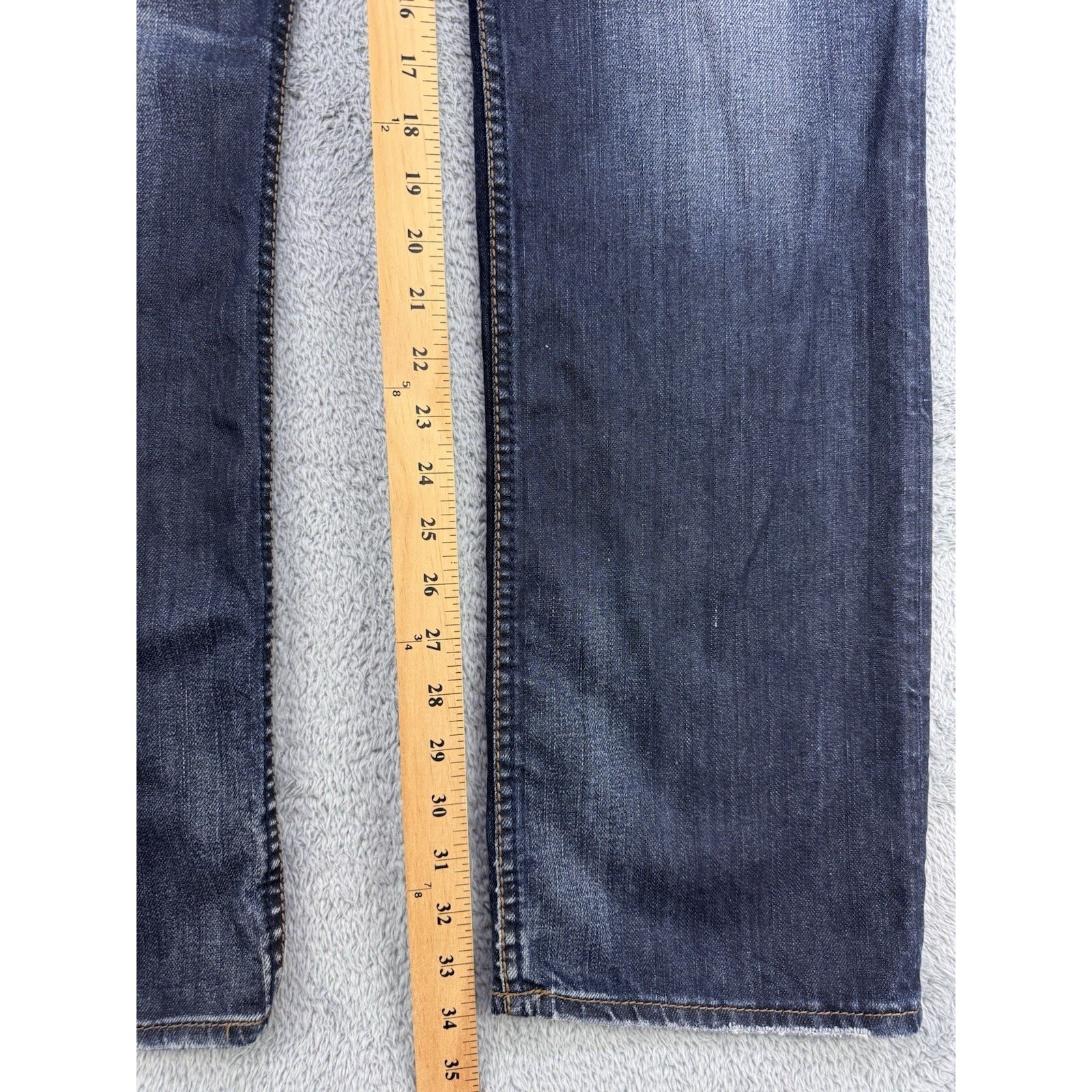 Silver Grayson Selvedge Jeans Men 33×34 Blue Straight Whisker Distress Denim
