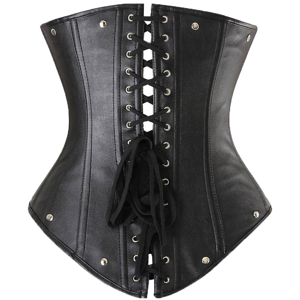 Steampunk Steel Boned Underbust Corset Bustier Lingerie Waist Training Shaper US