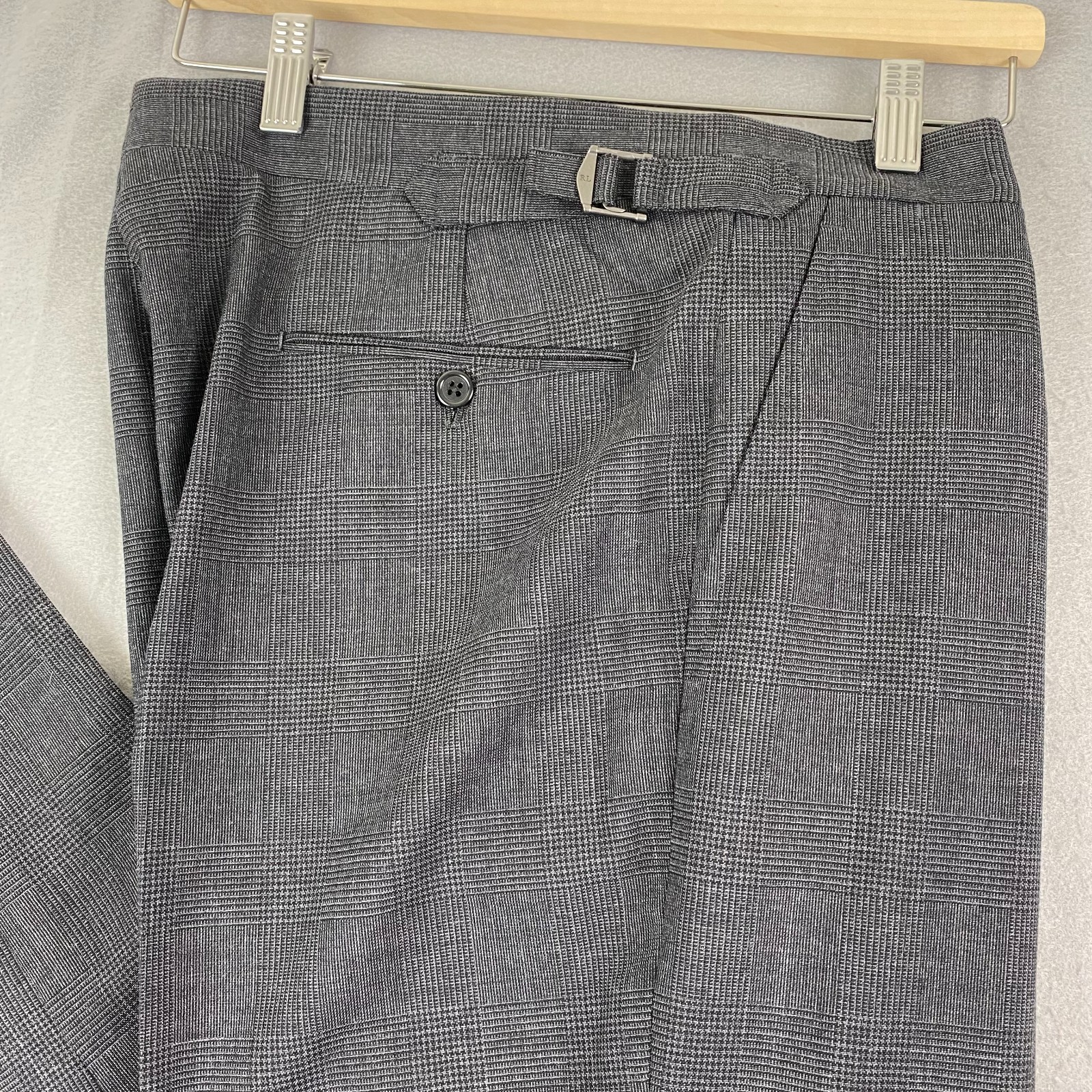 Ralph Lauren Polo Pants Mens 36 Dress Trouser Italy unhemmed side pull