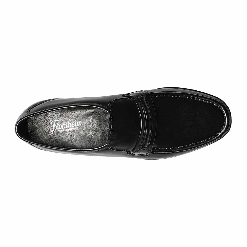 Florsheim Como Black Smooth Leather Moc Toe Strap Dress Loafer (USA Men Size)