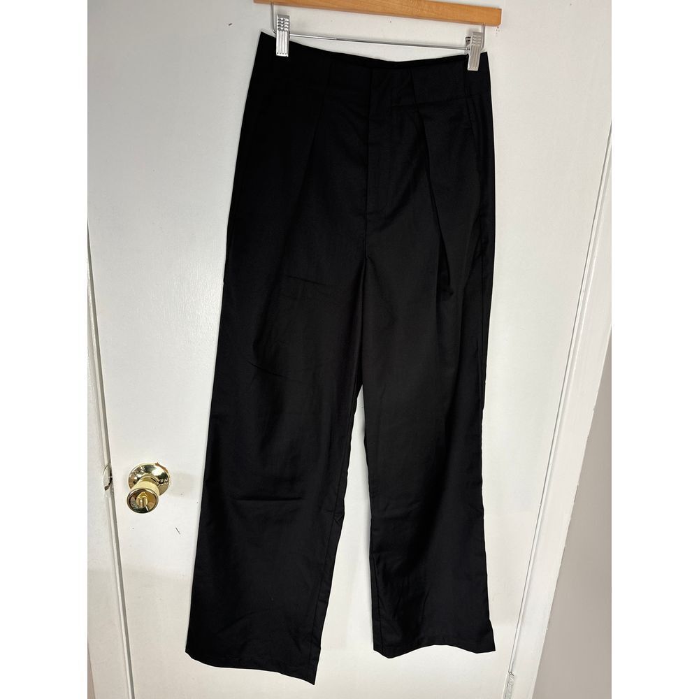 Commense Middle Waist Solid Pocket Gray Dress Pants Professional Attire casual S