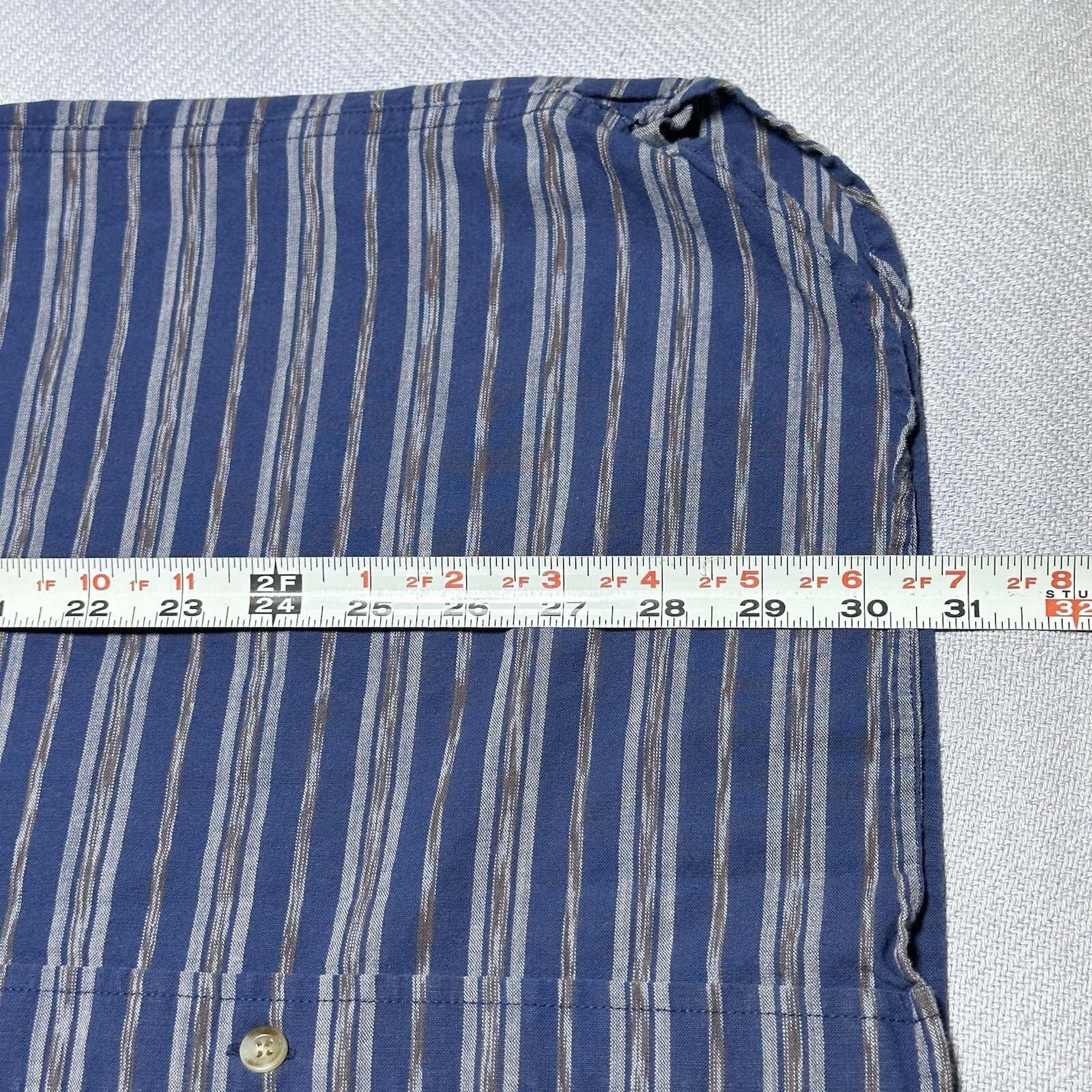 Pendleton Thomas Kay Blue Striped Button Up Pocket Cotton Shirt Men’s Medium