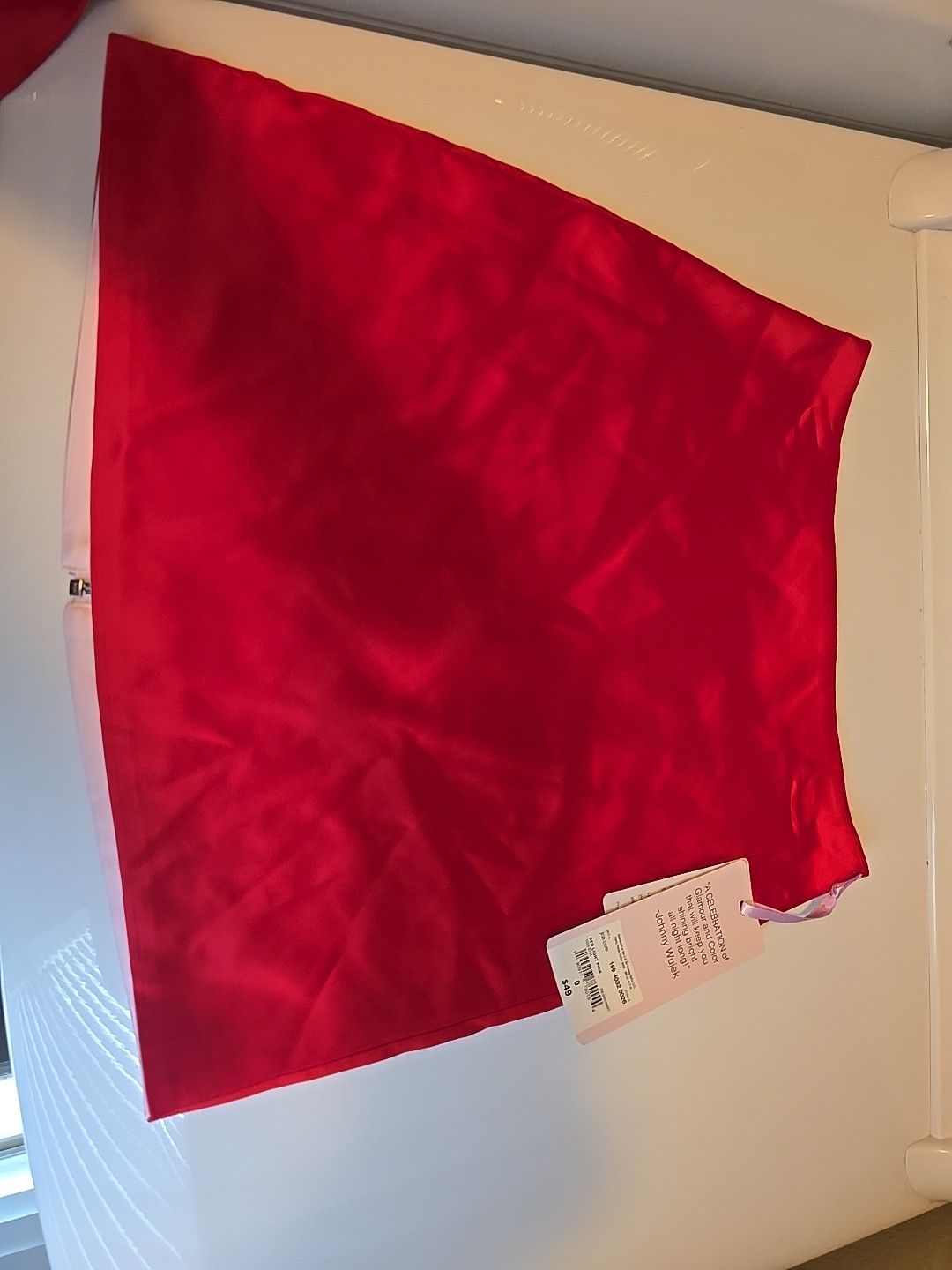 Johnny Wujek Reversible Mini Skirt Red/ Light Pink Size 0 $49 Retail NWT Silky