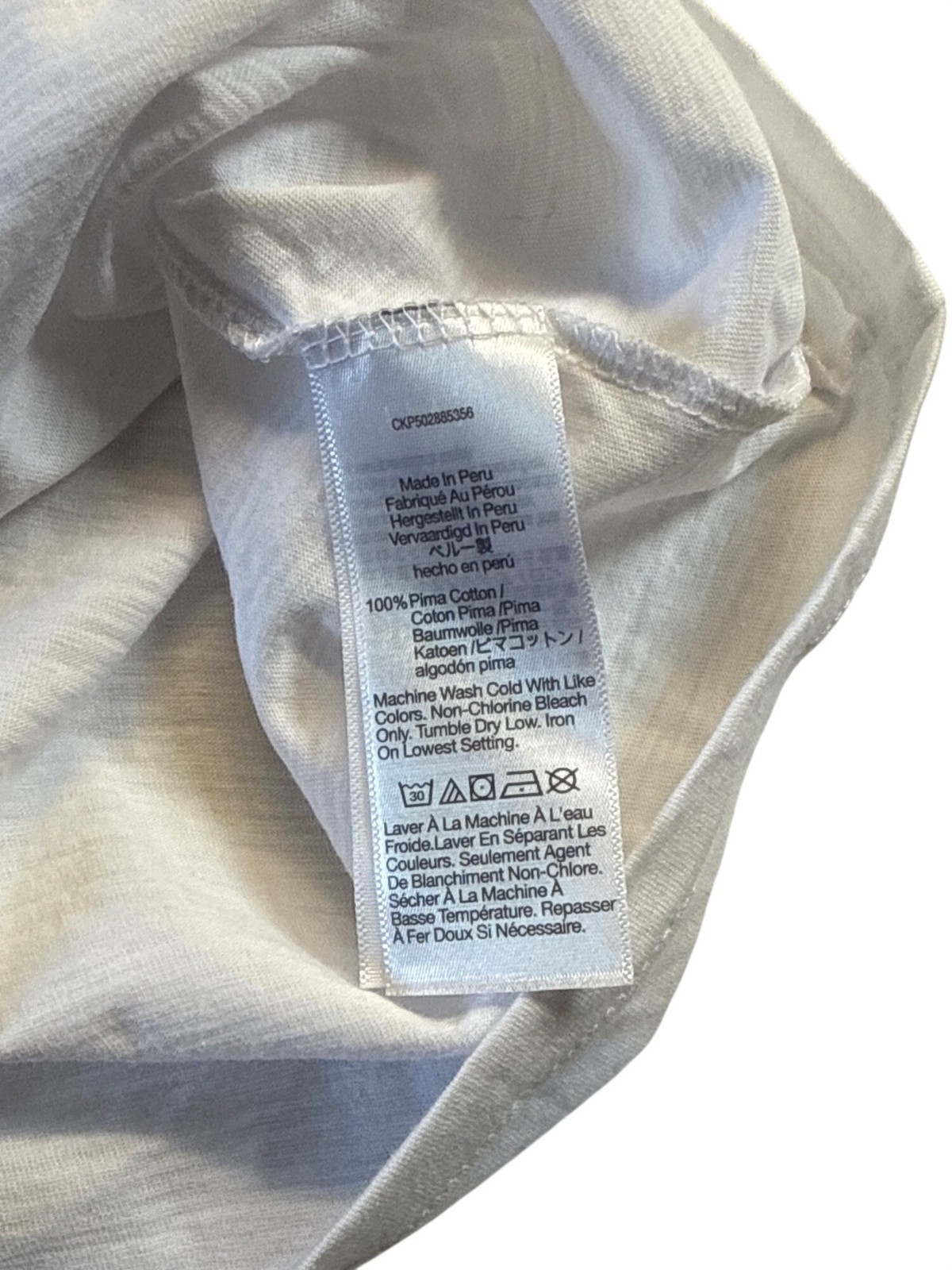 Madewell Ruched Crewneck Long-Sleeve Tee in Soft Slub~Size L~White NWT L17 13