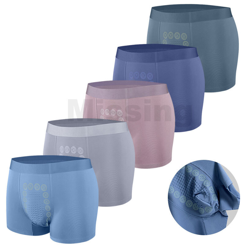 5 Pcs Magnetic Therapy Men Boxer Shorts Enlargement Prostate Massage Underwear
