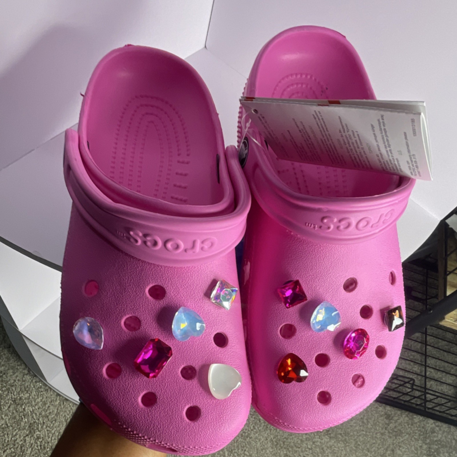 Crocs Classic Pink Clogs M4 W6 in size