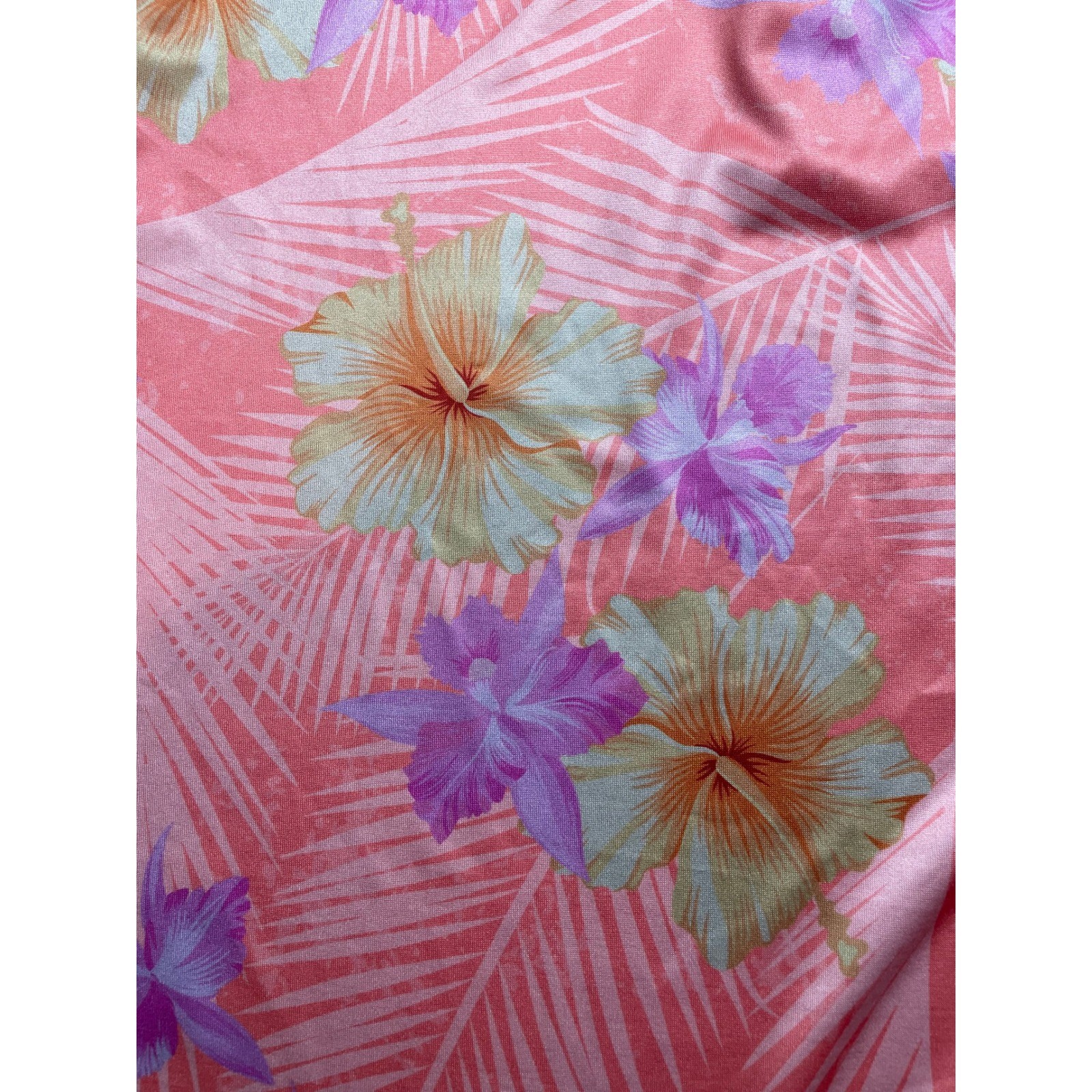 Construct Large Floral Pastel Mens Polo Poly Spandex Blend