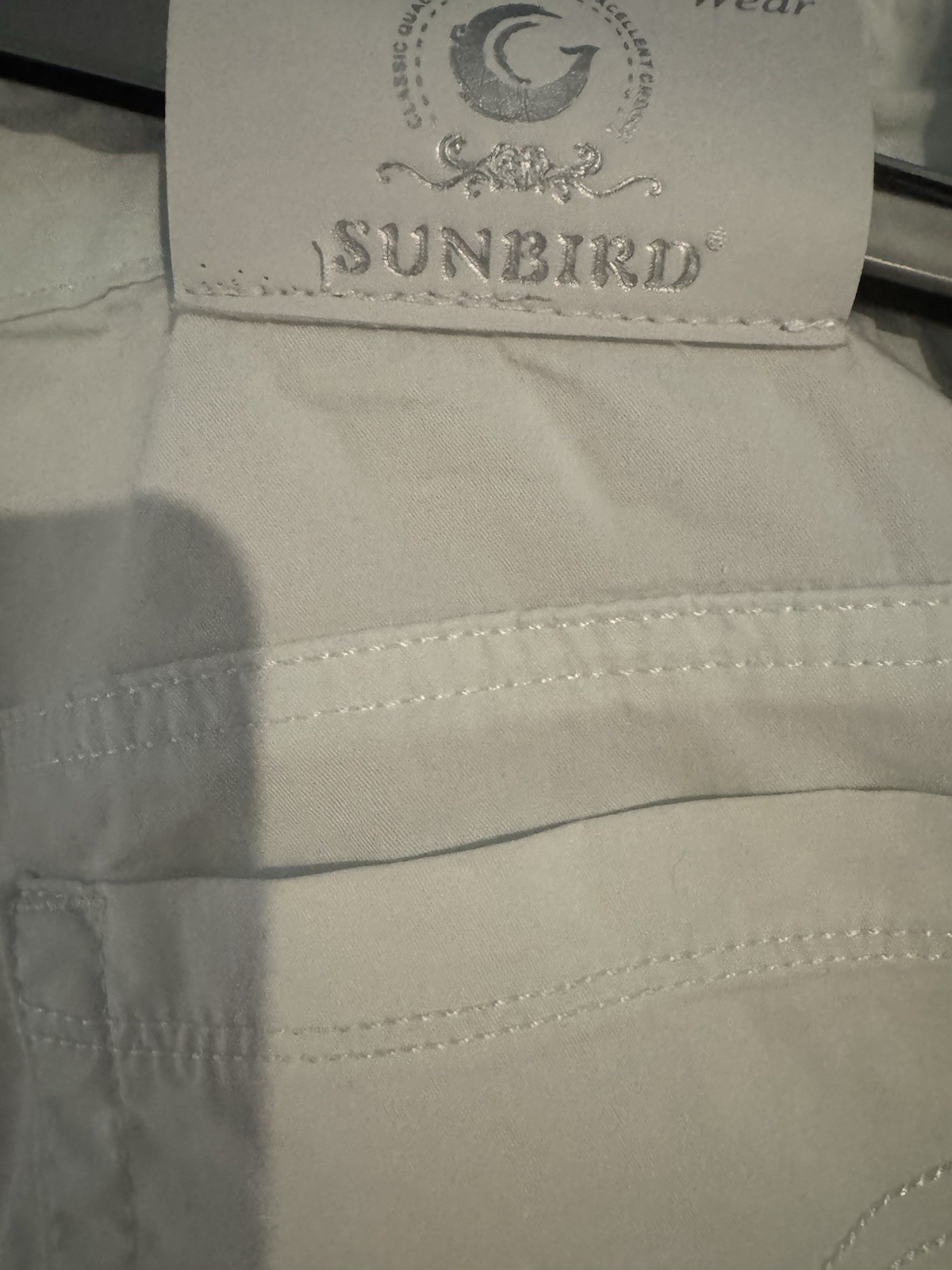 Sunbird women’s jeans cotton elastane summer with rhinestones XL/W/34 white