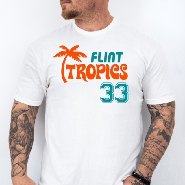 FLINT TROPICS | Jackie Moon themed Soft Ring Spun Pre-Shrunk Cotton T-Shirt