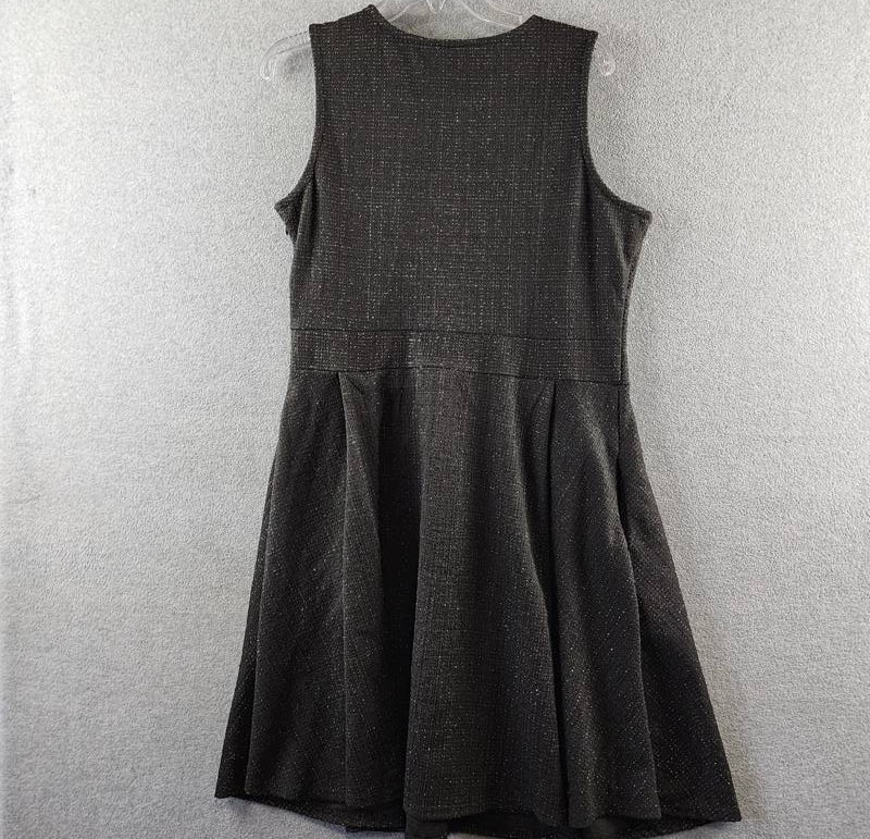 White Mark Tweed Fit and Flare Dress Women’s XL Black Sleeveless Side Zipper