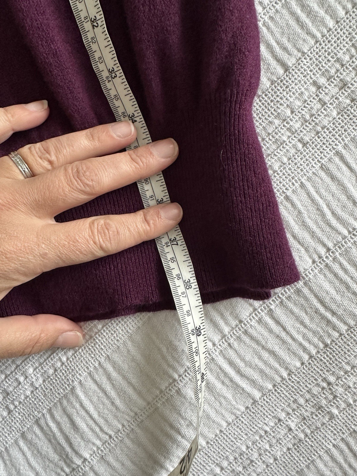 Jaeger Plum Purple Long Sleeve Knit Jumper Dress Size S 90% Wool 10% Cashmere