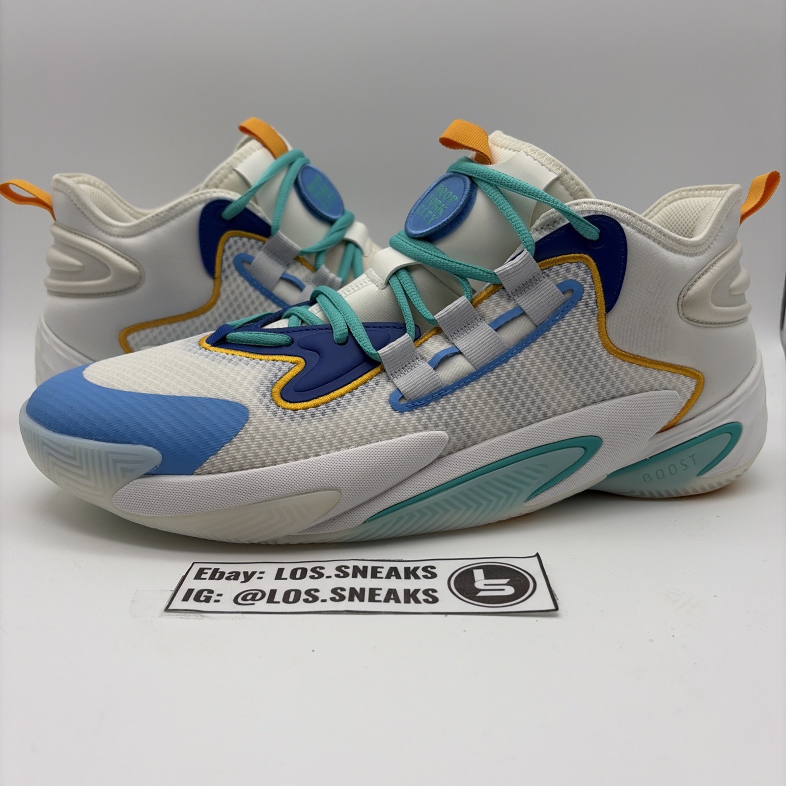 Size 13 – Adidas BYW Select Cream White Blue Burst (IF4285)