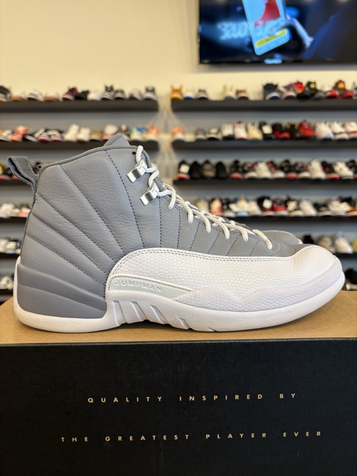Jordan 12 Stealth 2022 Size 10 Pre-Owned CT8013-015 Grey White