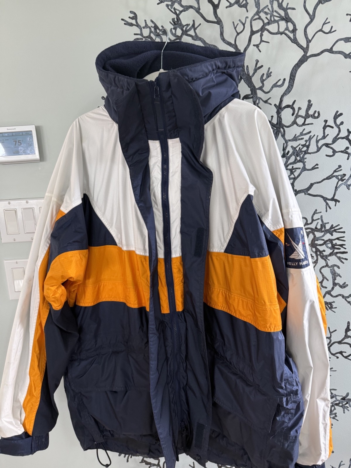 Vintage Helly Hanson Water Proof Sailing Jacket-worm 3 times