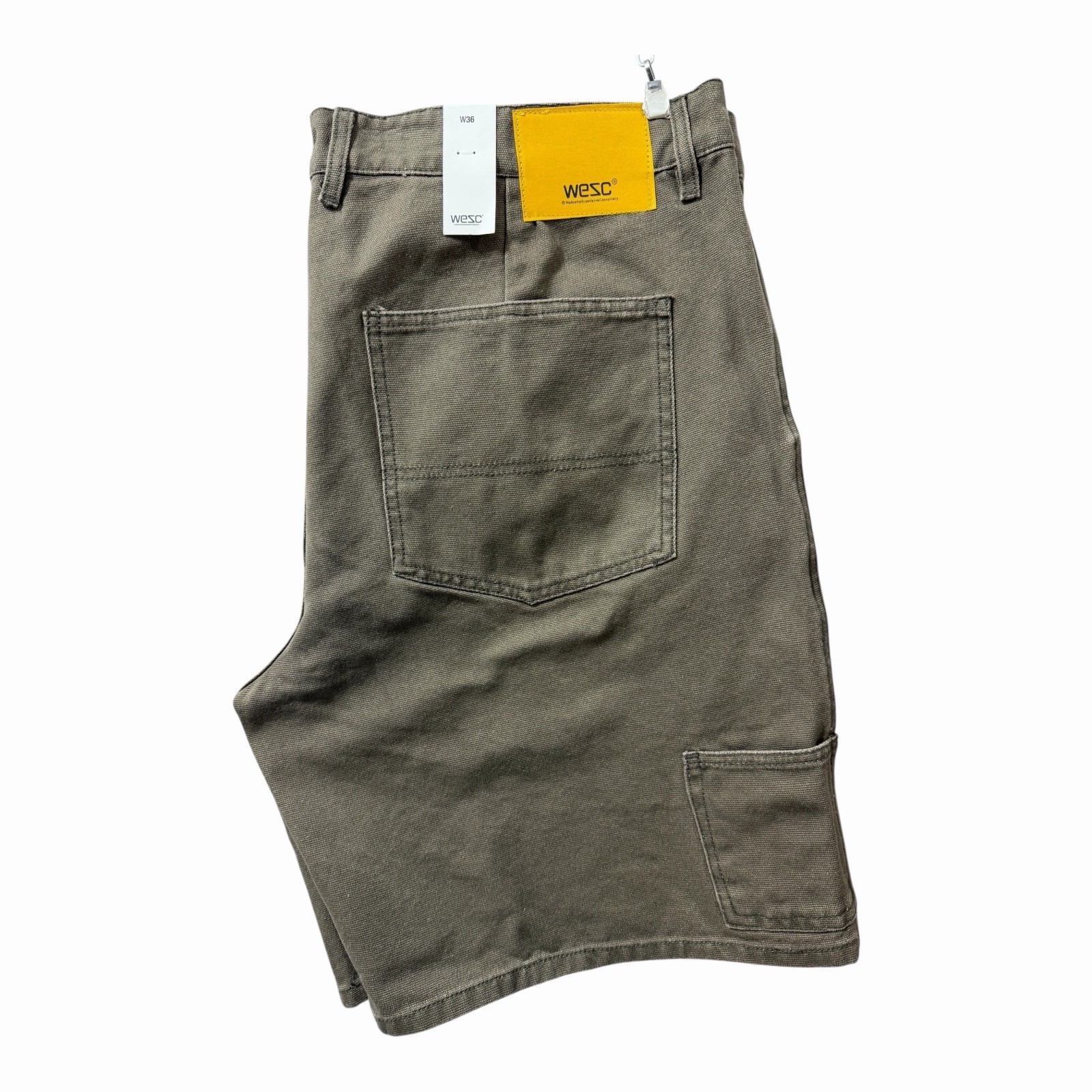 WeSC Carpenter Shorts Spring Canvas Adult Mud Look Brown Denim Men’s Size 24 New