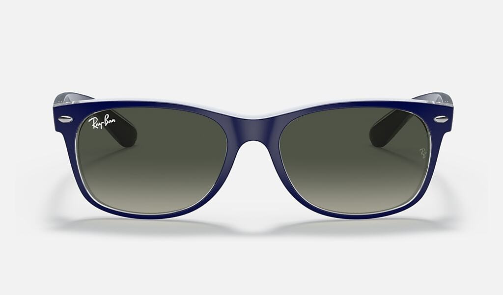 Ray-Ban New Wayfarer Mix Matte Blue/Transparent Grey Gradient 52 mm Sunglasses