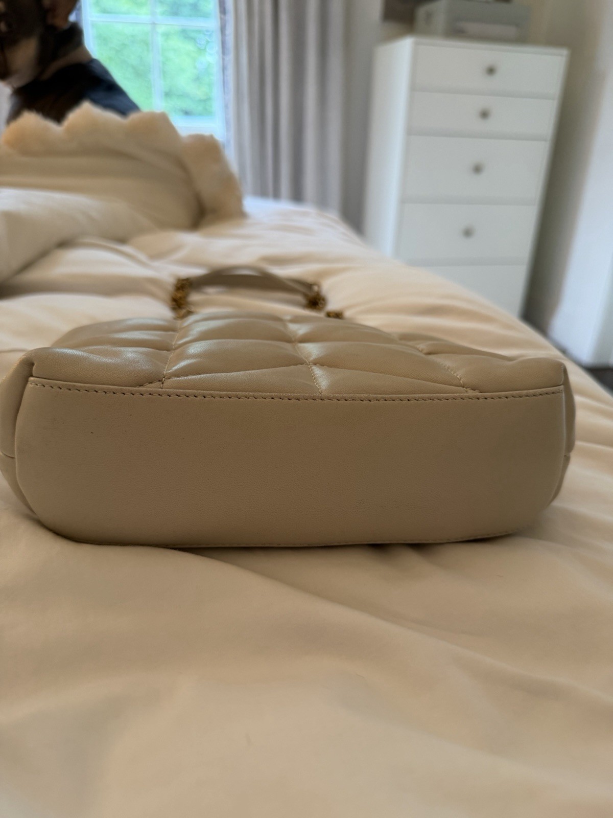 Saint Laurent YSL Cream toy puffer