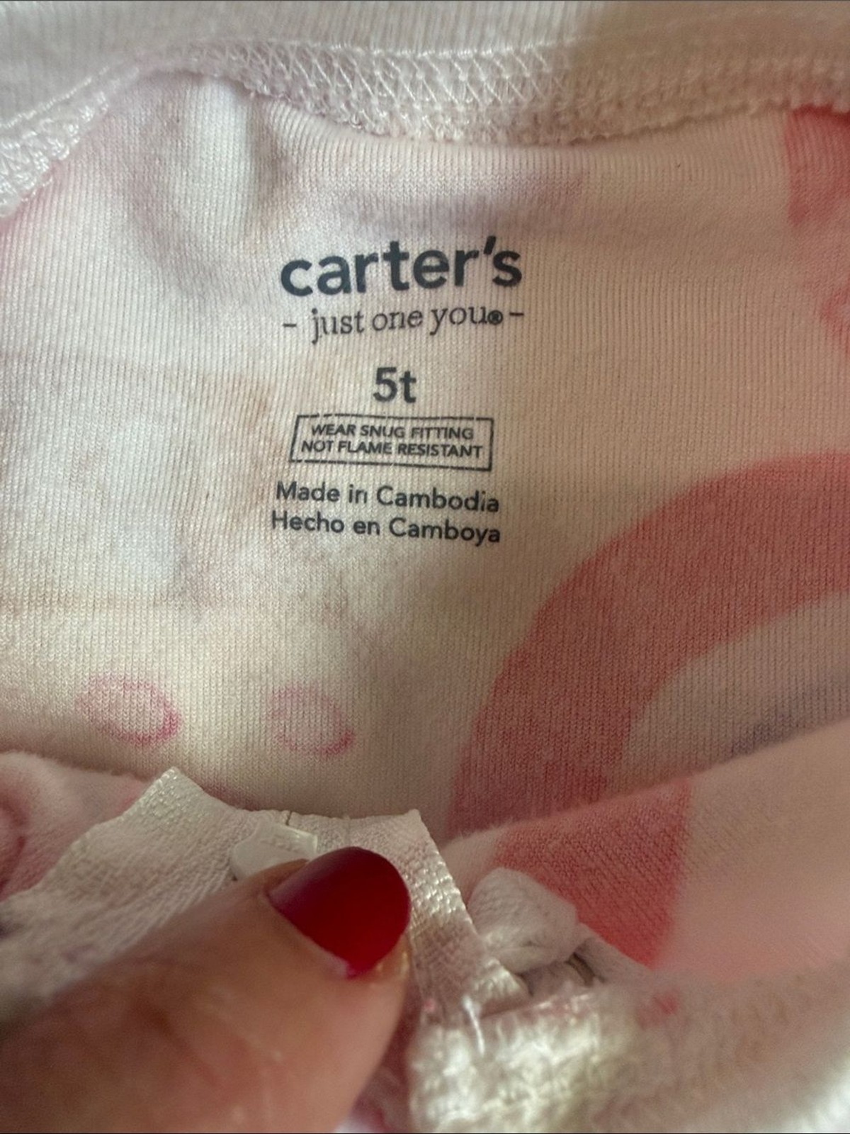 Worn Once Carter’s Pink Rainbow & Heart Zip-Up Footed One-Piece 5T