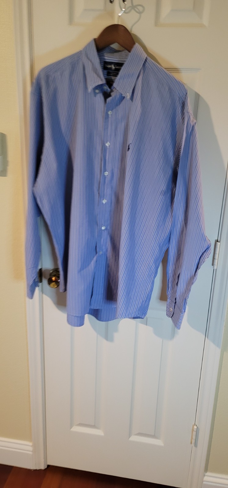 Ralph Lauren Men’s Blue White Striped Button-Down Dress Shirt