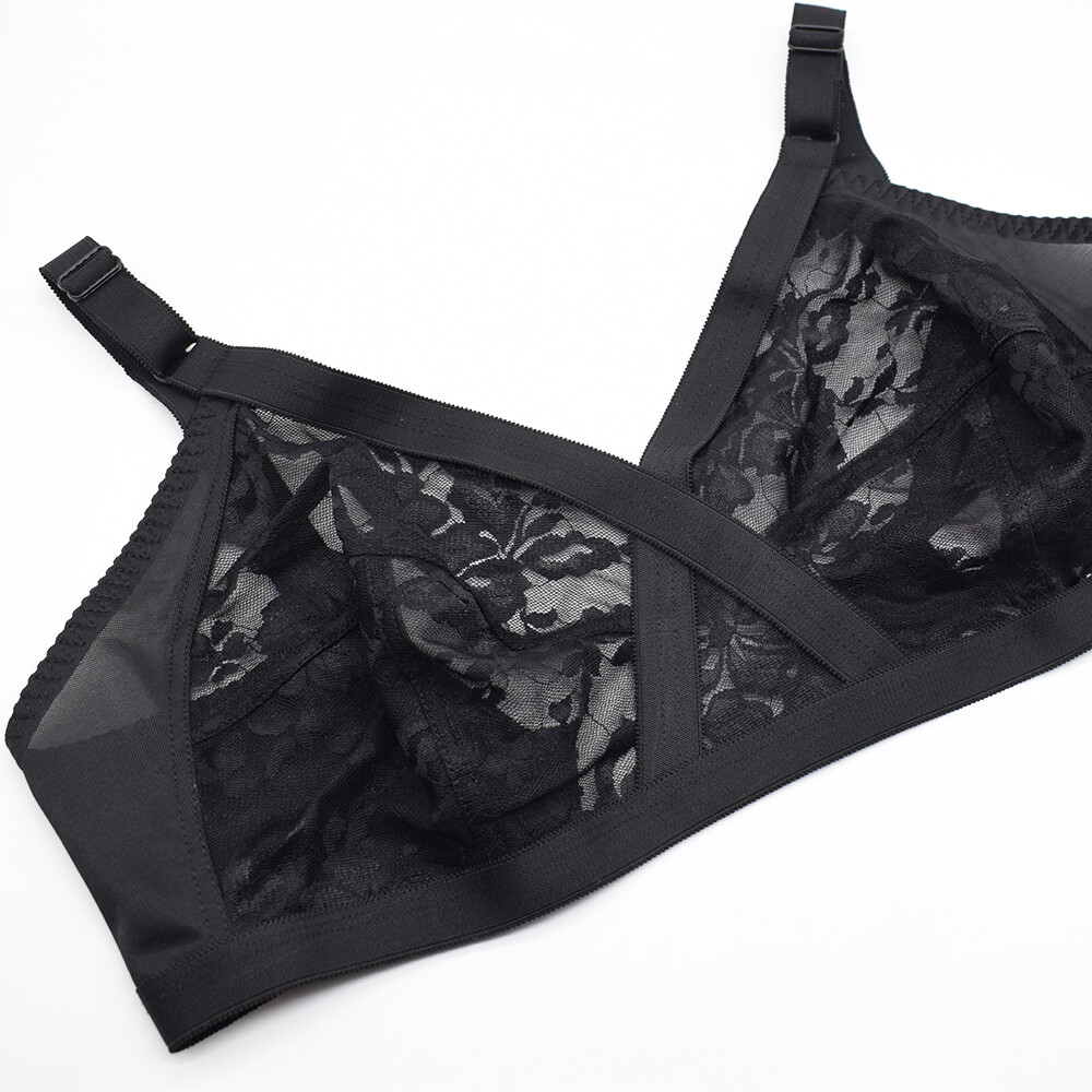 PLUS SIZE BH See through Bra Women Bras Wirelesss Brassiere Unpads Sexy Lingerie