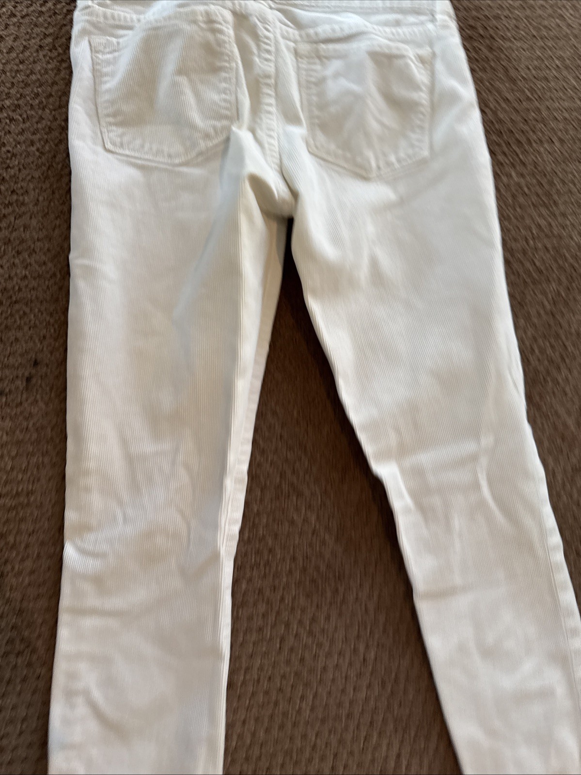 Pre-Owned Excellent Condition Size 25 J Crew White Corduroy Pants (1O)